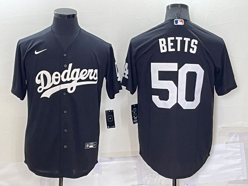 Men Los Angeles Dodgers 50 Betts Black Inversion Nike 2022 MLB Jersey